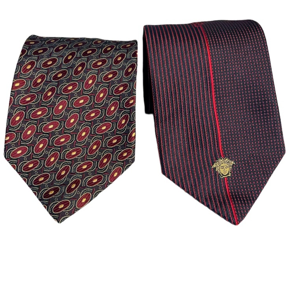 Versace and Burberry silk tie bundle